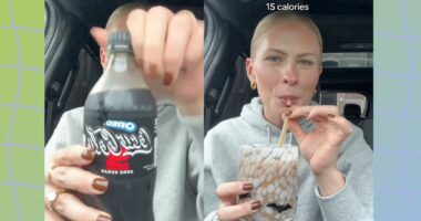 Oreo coke float split image