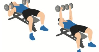 illustration of dumbbell bench press