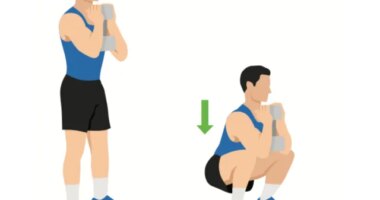 illustration of dumbbell goblet squats