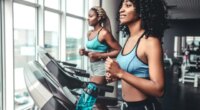 woman treadmill workout, concept of 12-3-30 workout