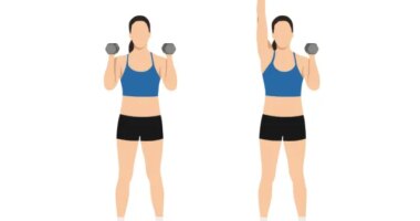 single-arm overhead dumbbell press