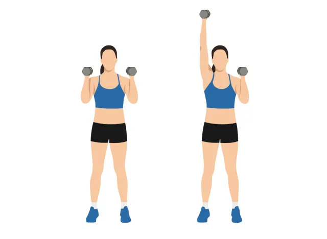 single-arm overhead dumbbell press