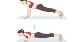 illustration of woman doing pushups