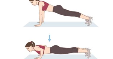 illustration of woman doing pushups