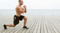 man doing lunges, concept of daily workout to melt fat and build muscle