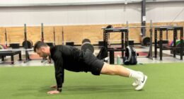 trainer doing pushup