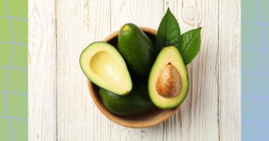 bowl of avocados on wood table