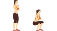 dumbbell goblet squat illustration, concept of exercises to regain balance