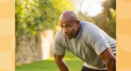 mature man feeling tired and fatigued after workout or run outdoors