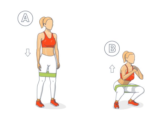 resistance band squats