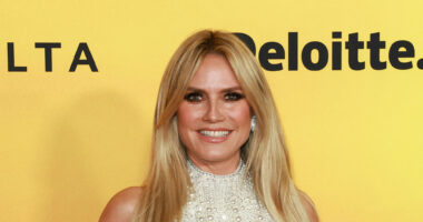 Heidi Klum glows in pearl-studded dress and shows off sideboob at the Mufasa premiere’s red carpet in LA