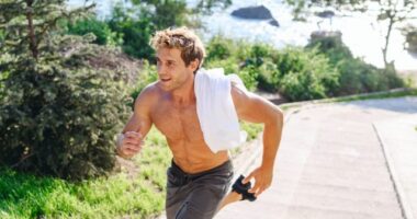 man running outdoors, concept of daily workout to improve endurance