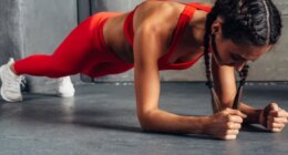 fitness woman doing forearm planks