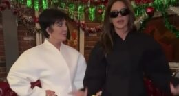 Kourtney Kardashian mocked by sister Khloe and mum Kris Jenner as they suffer wardrobe mishap at festive event