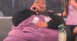 Watch moment 500lb rapper Dave Blunts performs with oxygen tank at Juice Wrld tribute show sparking major health fears