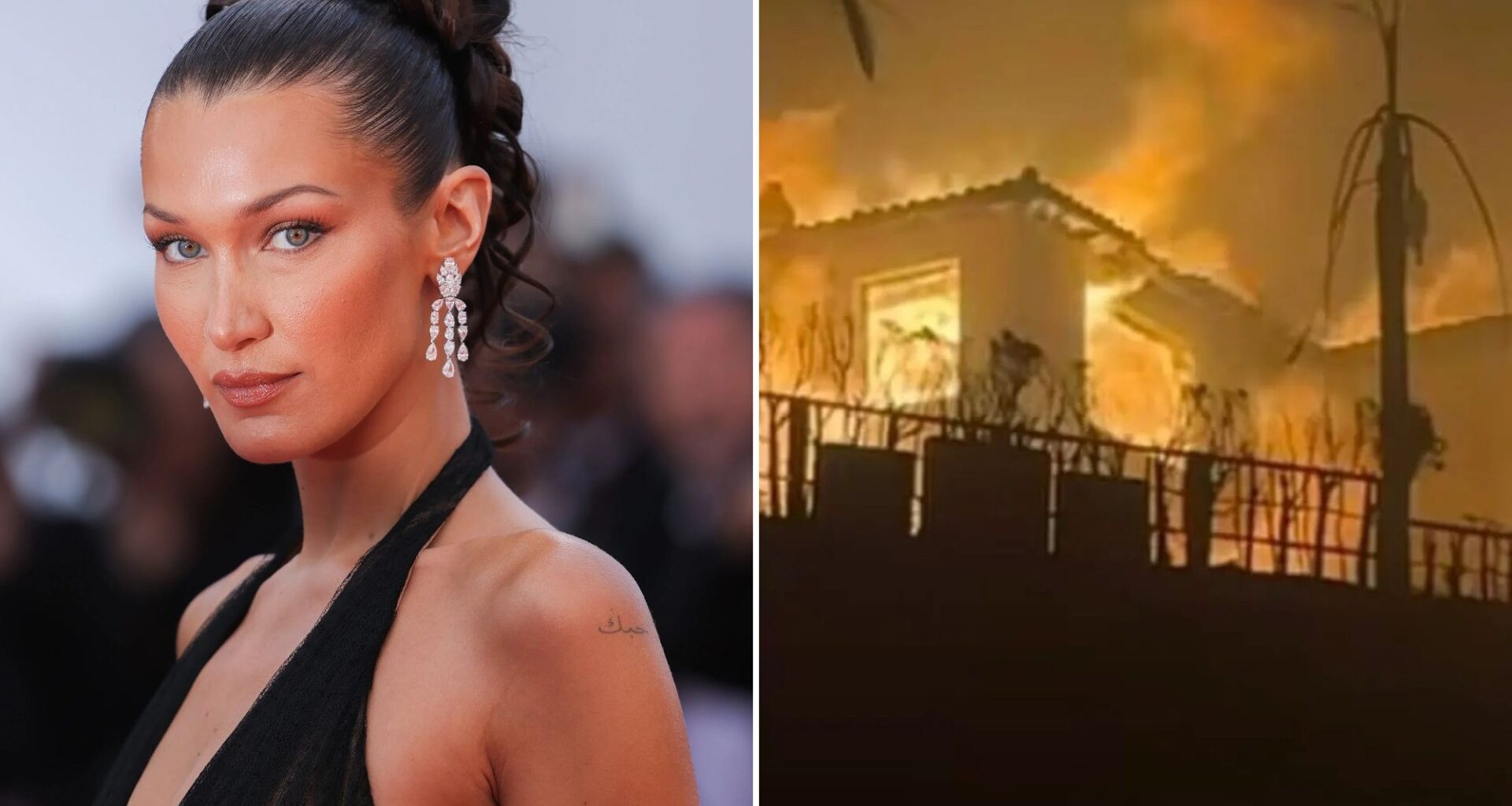 Bella Hadid says she’s ‘devastated’ as she shares photo of family home burning down in the LA fires