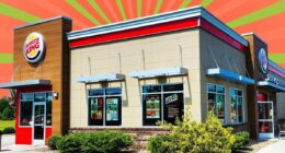 Burger King storefront on red and green background