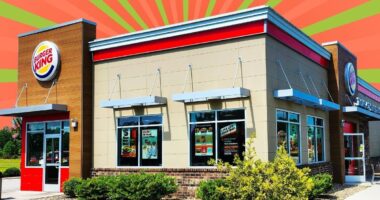 Burger King storefront on red and green background