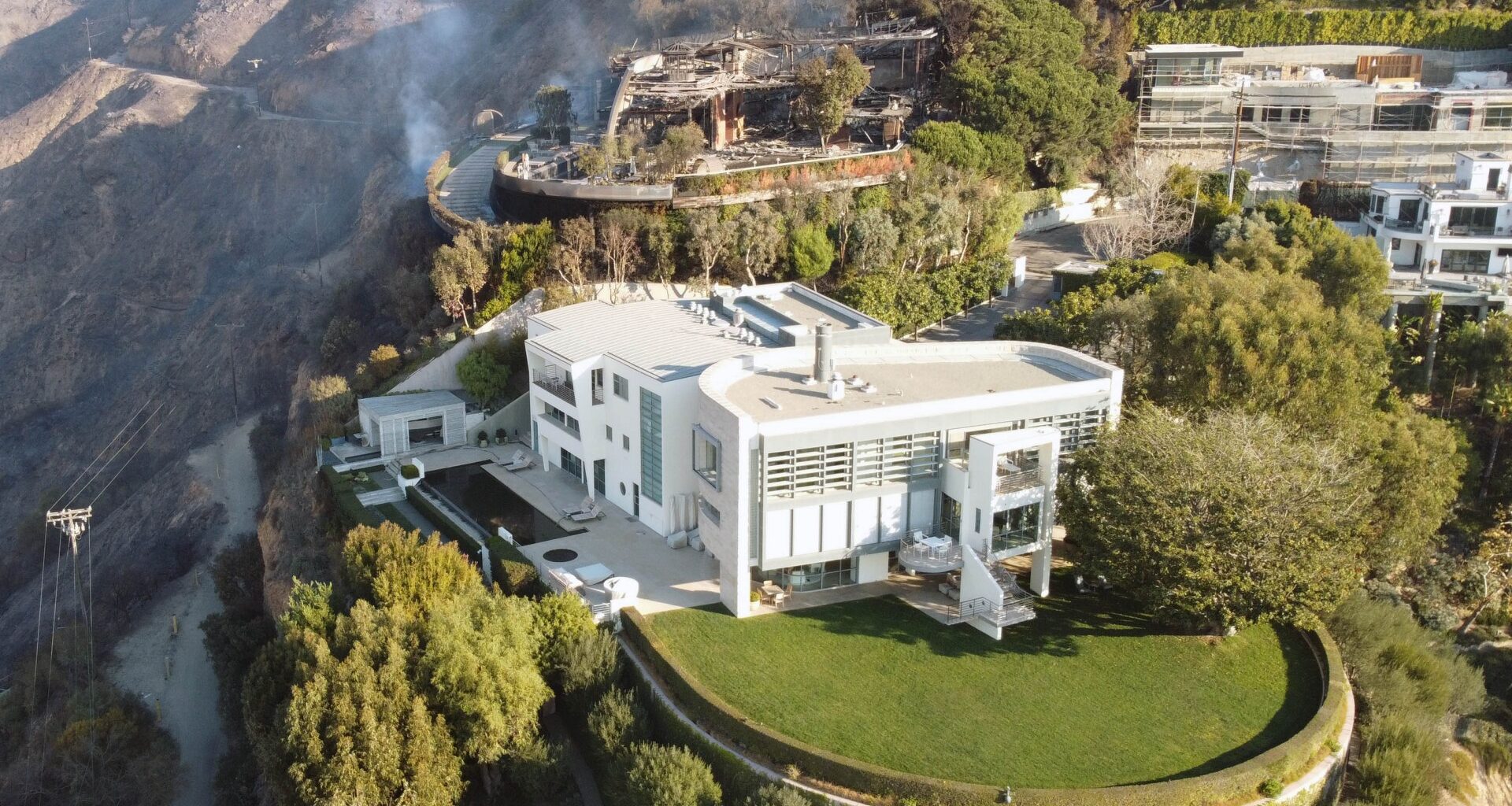 Chilling pics show how LA fires missed celeb homes by INCHES with Tom Hanks & Steven Spielberg’s mansions safe…for now