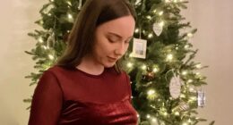 Eminem’s pregnant daughter Hailie Jade shows off her bare baby bump in festive crop top