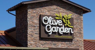 Indianapolis - Circa April 2020: Olive Garden Italian Restaurant. Olive Garden is offering call ahead take out and delivery meals during social distancing.