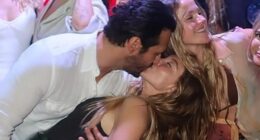 Sydney Sweeney, 27,  kisses fiancé Jonathan Davino, 41, as she shares rare loved-up snap