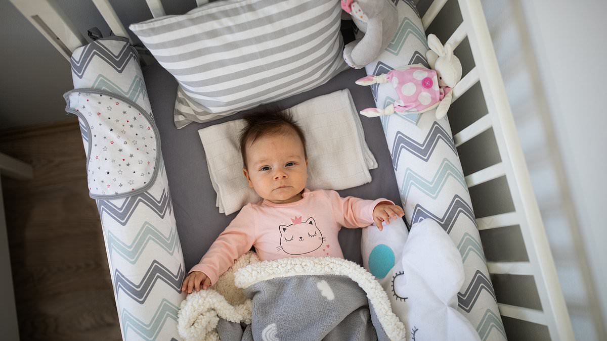 Why the celebrity-backed 'designer' baby cot trend could be lethal: Experts warn over craze for decorating newborns' cribs with pillows and plush toys - and what you should do instead