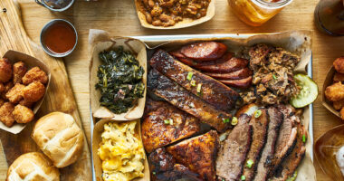 texas style bbq meal with all the fixings