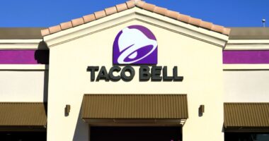 Chandler, arizona - Nov. 21 2023: Exterior of a modern Taco Bell store with sign. Charter Foods is a YUM Brands franchisee that operates Taco Bell and other fast-food restaurants in the U.S.