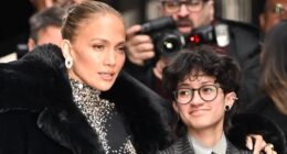 Jennifer Lopez and rarely seen kid Emme co-ordinate outfits at Broadway opening night in New York