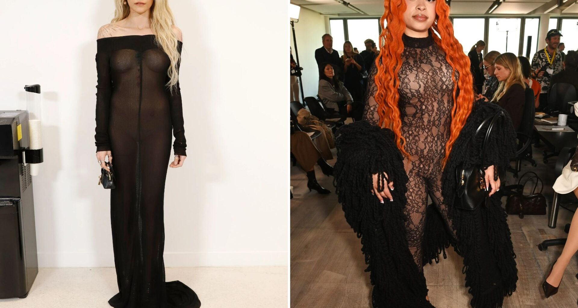 Paris Jackson and Ice Spice stun in completely see-through nude outfits as they turn heads at Paris Fashion Week