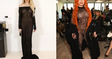 Paris Jackson and Ice Spice stun in completely see-through nude outfits as they turn heads at Paris Fashion Week