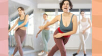 Woman dancing in a class.